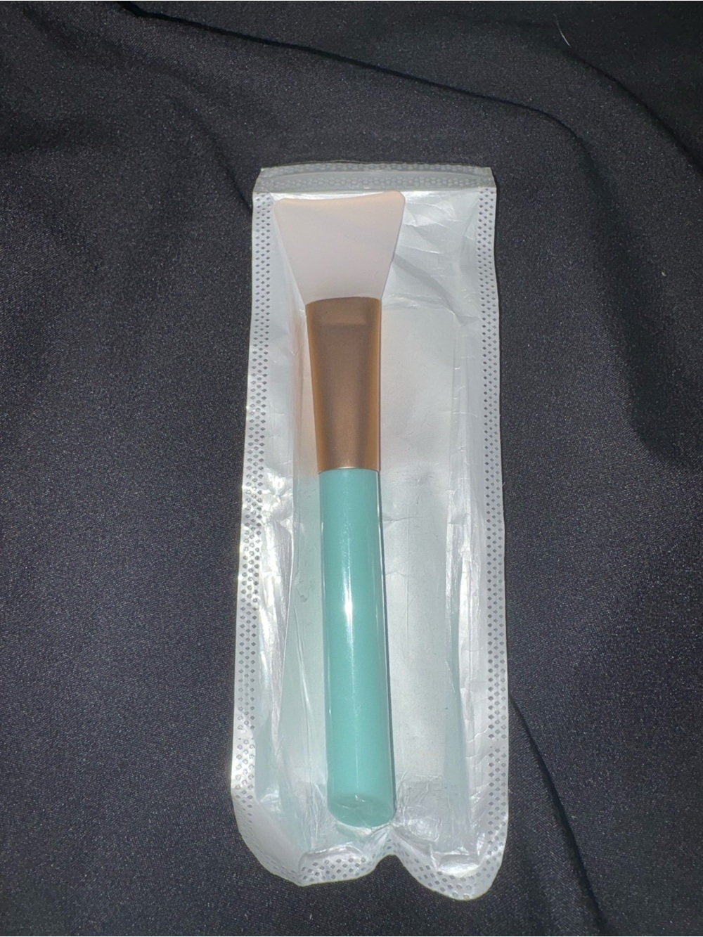 Silicone Face Mask Brush - Mint Handle, Rose Gold Ferrule